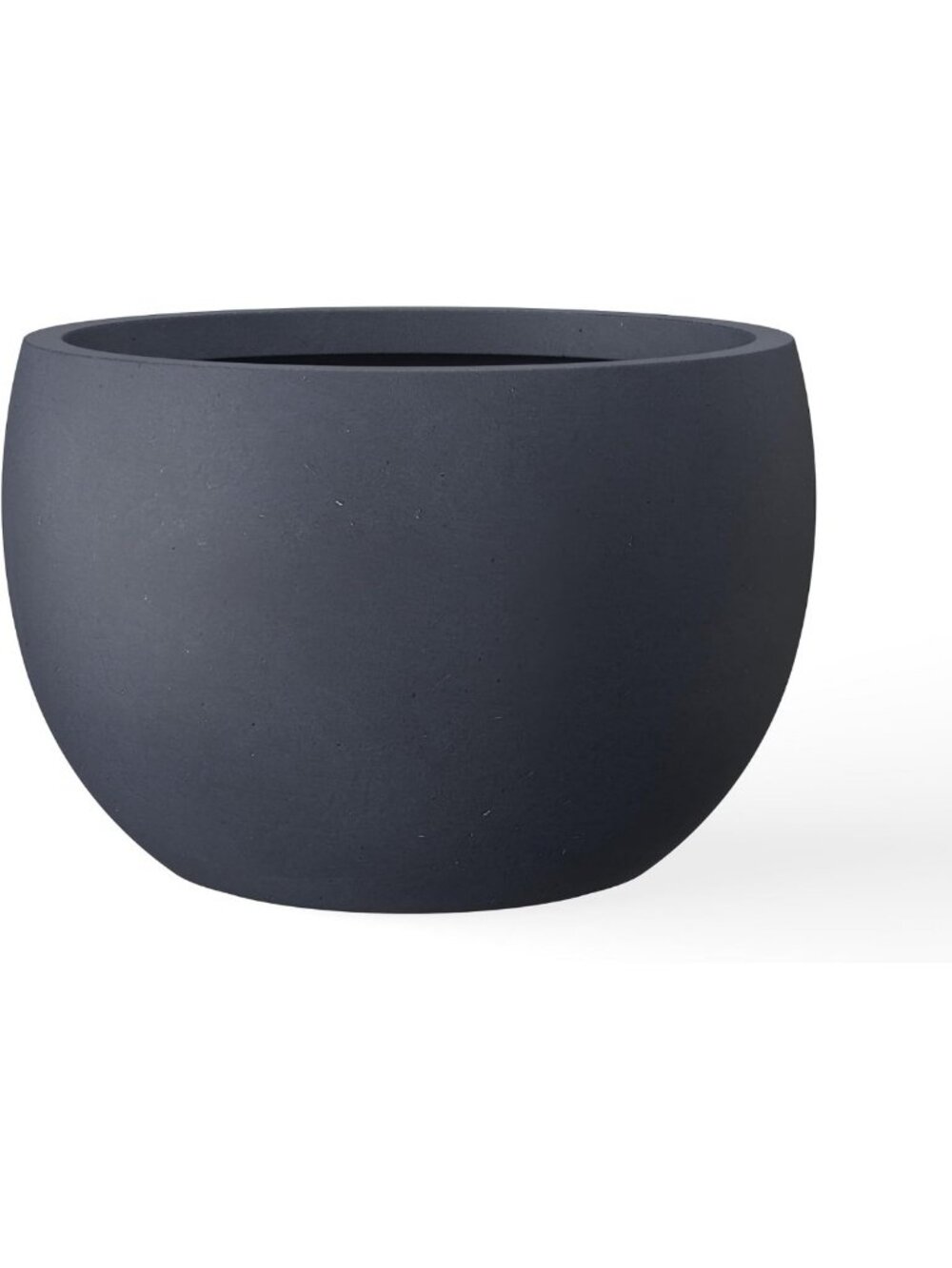 Large Round Charcoal Concrete Planter Bowl, 20" Outdoor Garden Decor